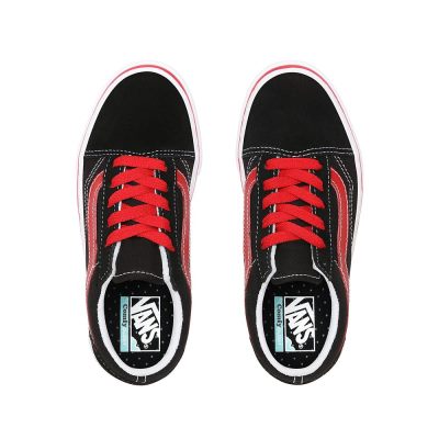 Vans Pop ComfyCush Old Skool - Çocuk Spor Ayakkabı (Siyah Kırmızı)